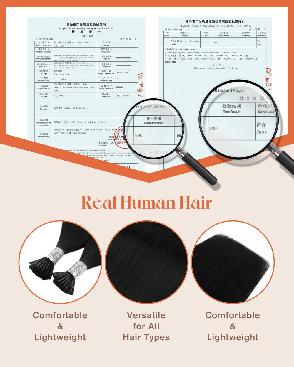 Sunny Hair 22inch itip bonds details illustrate secure attachment for long-wearing wear
