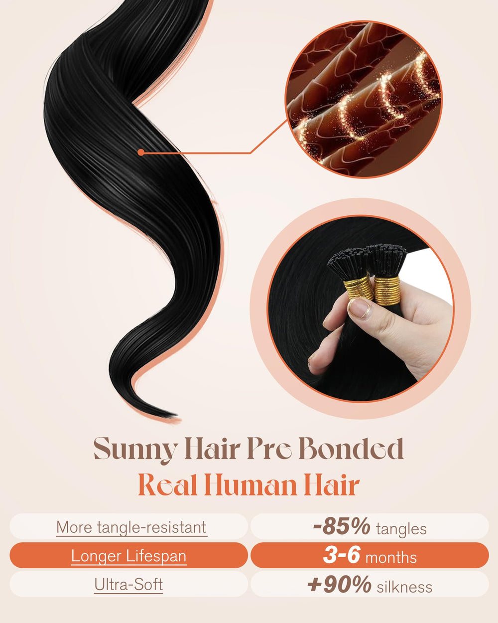 Sunny Hair extensions length and volume visuals highlight dramatic length with natural movement