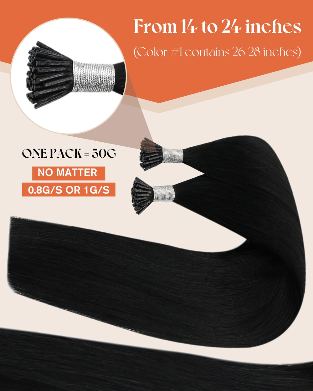 Sunny Hair itip extensions closeup hair texture shows silky, natural blend