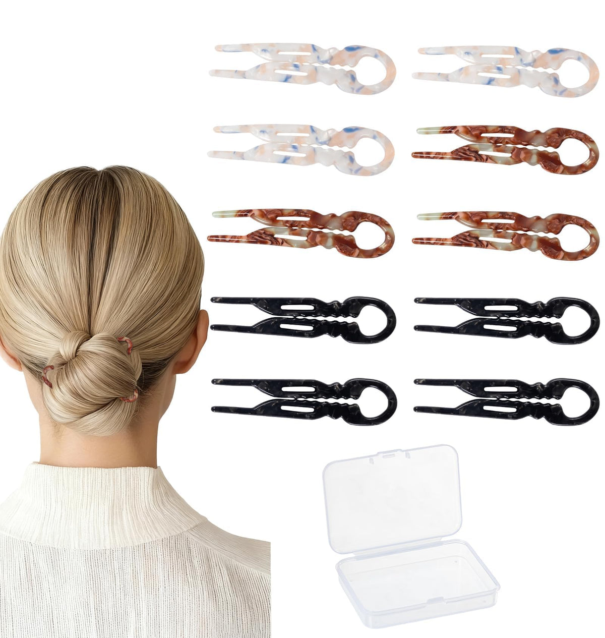 Sunolga small French hair pin curved head fit provides discreet all-day hold under hair