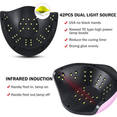 Sunrich UV Gel Nail Lamp 120W pink four timers for precise timing.