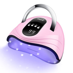 Sunrich UV Gel Nail Lamp 120W front view pink for fast at-home gel curing.