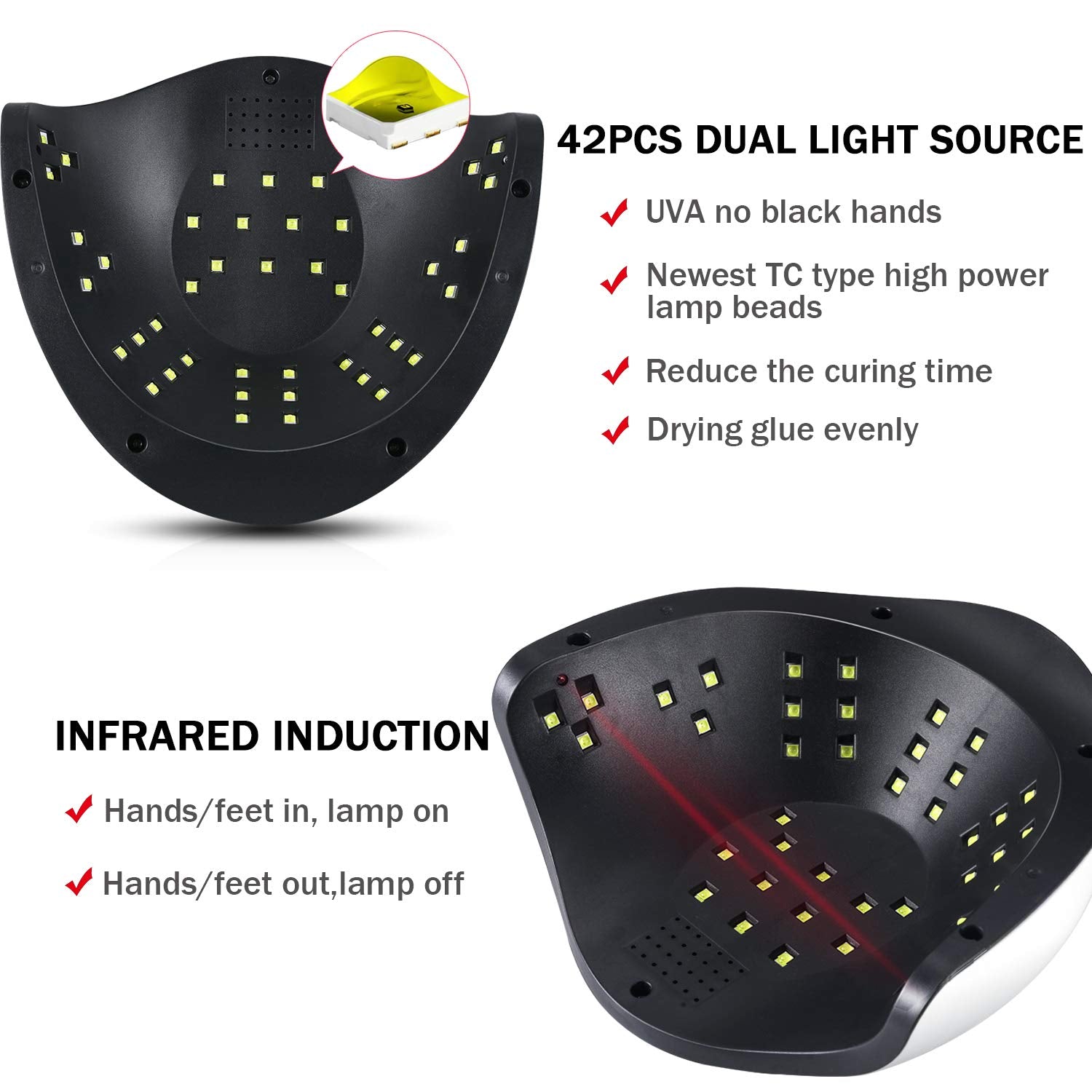 Sunrich UV Gel Nail Lamp with 4 timers; precise drying options.