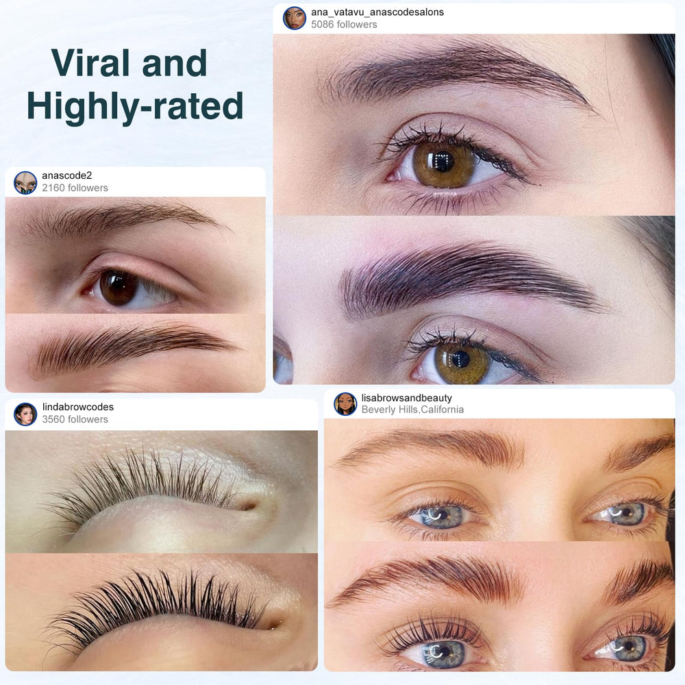 SUNSENT application step image showing simple, step-by-step lash lift process.