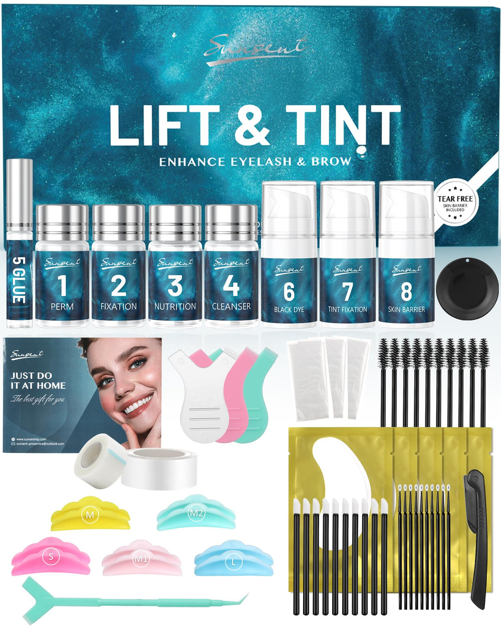SUNSENT Lash Lift Kit 4in1 box—compact starter set for effortless at-home lash care.