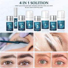 SUNSENT tools arranged for precise at-home or salon lash treatment.