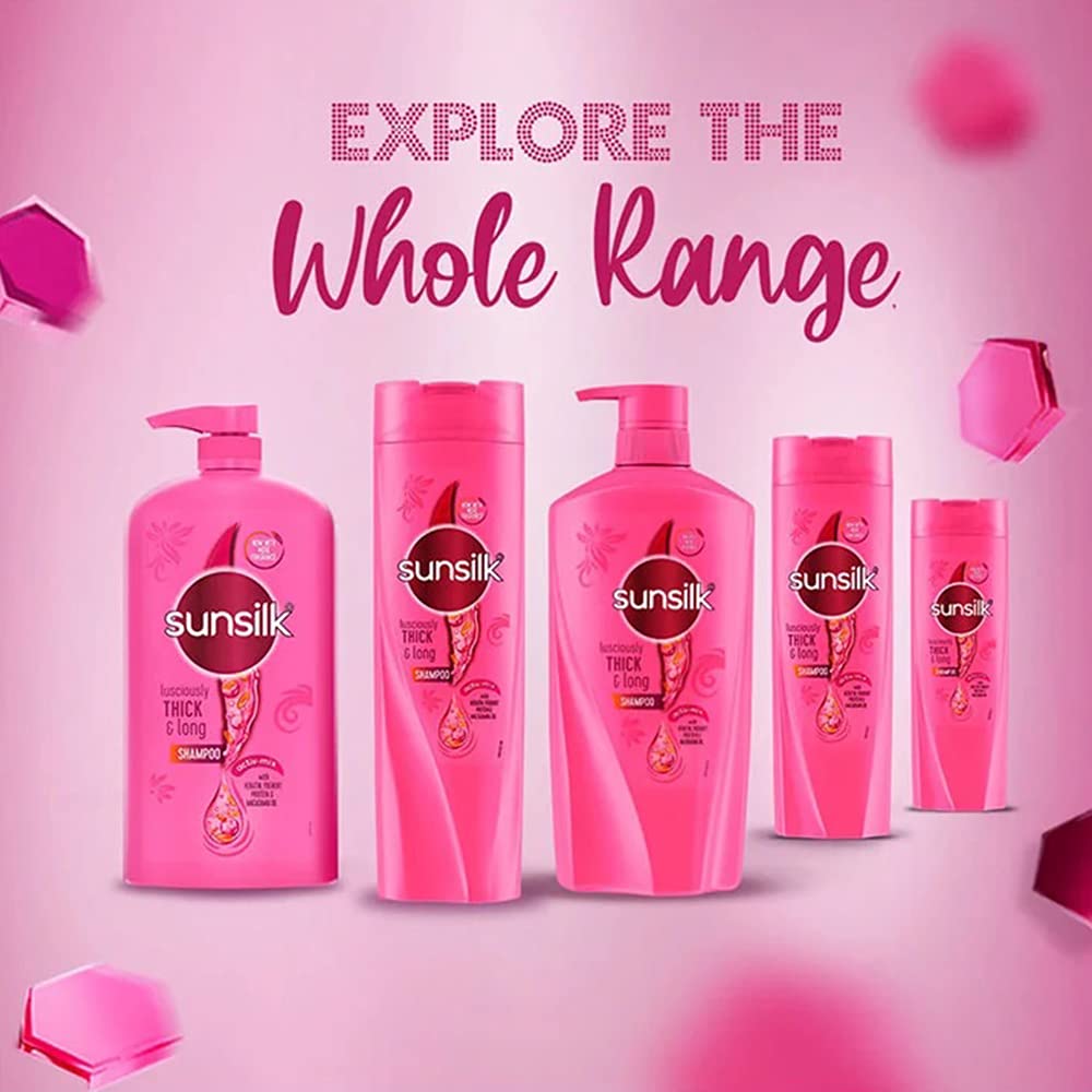 Hair after using Sunsilk Lusciously Thick & Long appears thicker with bounce.