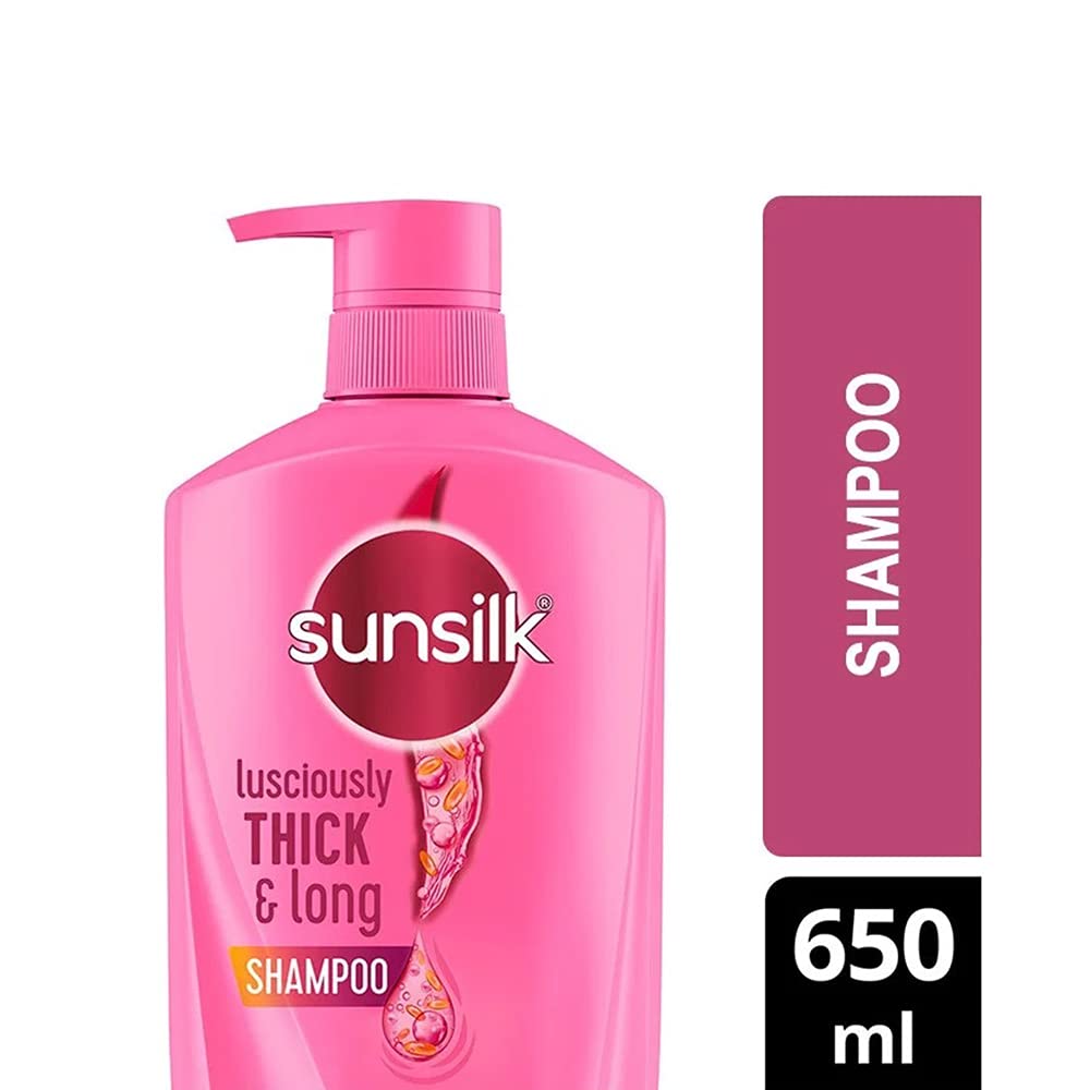Sunsilk Lusciously Thick & Long lather action with visible volume.
