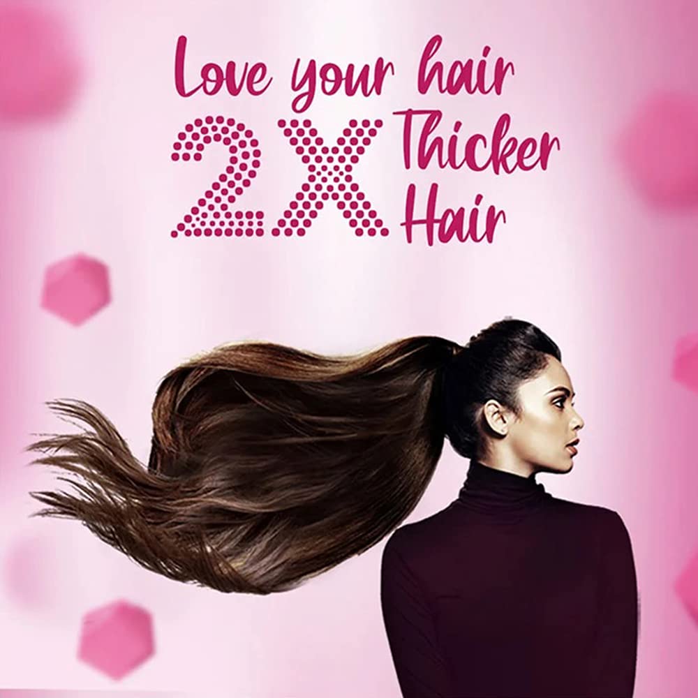 Rinsed hair after Sunsilk Lusciously Thick & Long shows shine.