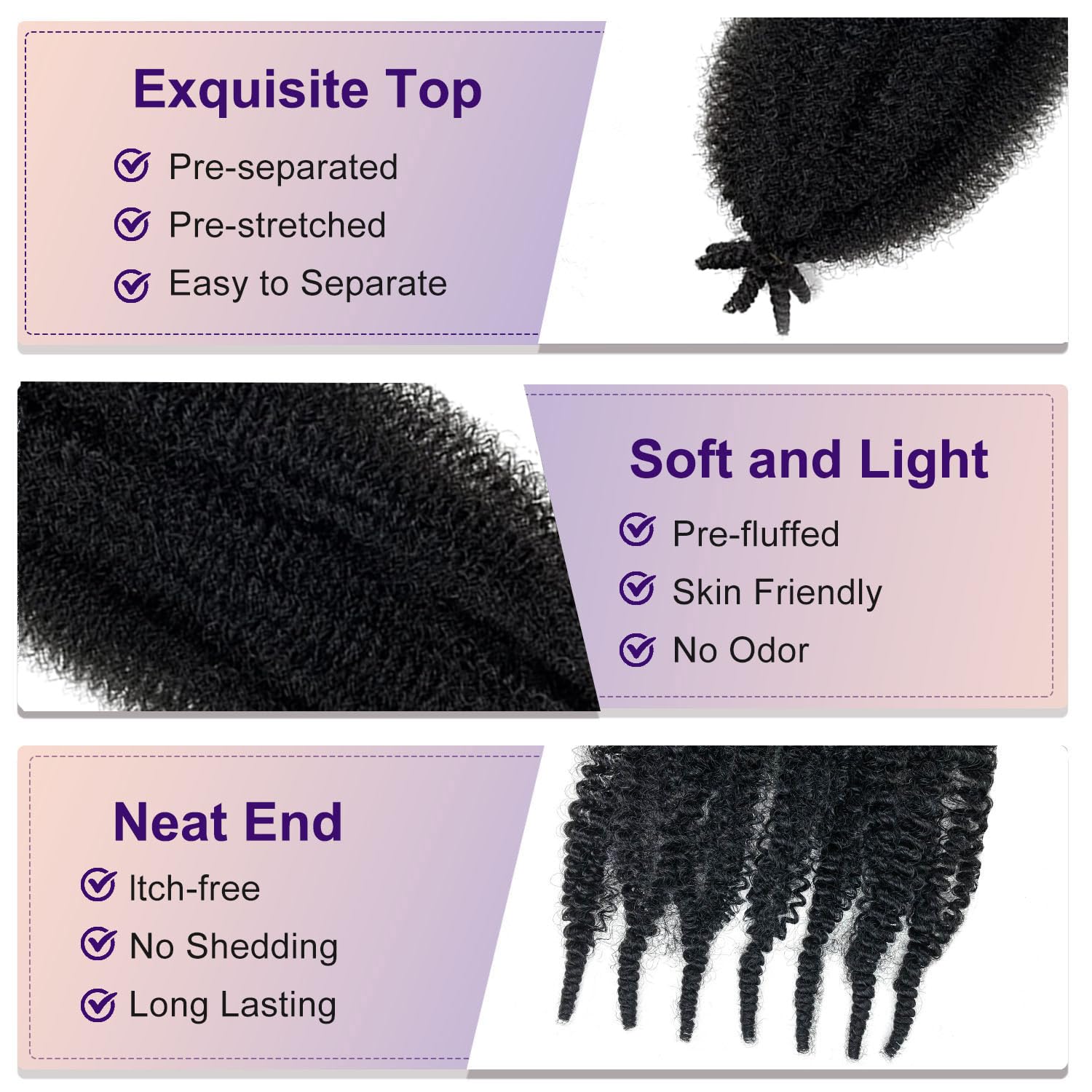 Sunsmilely Marley Twist Braiding Hair 8inch unpacked reveals lightweight strands.