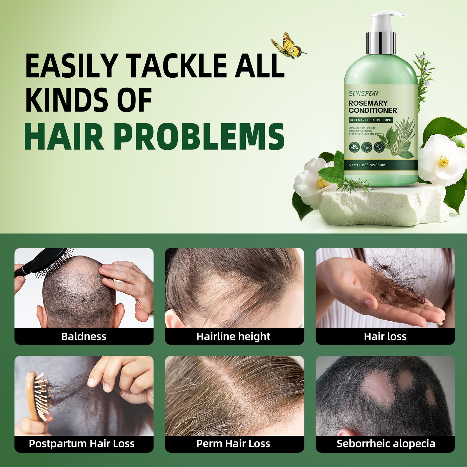 Sunspeak Rosemary Conditioner hair shine close-up demonstrates smooth strands