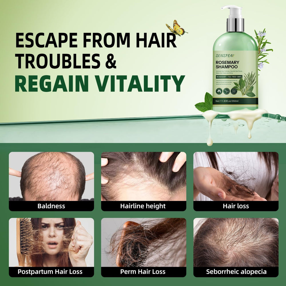 Sunspeak rosemary shampoo enriched with argan and castor oils nourishes strands