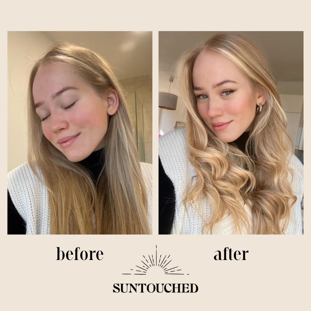 Suntouched Beach Blonde on the beach evokes sun-kissed, beachy results