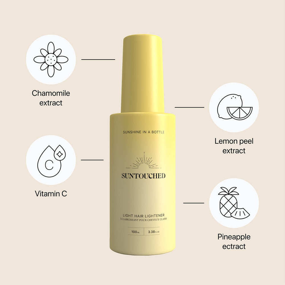 Suntouched Beach Blonde Hair Lightener in sunlight demonstrates gradual lightening activation