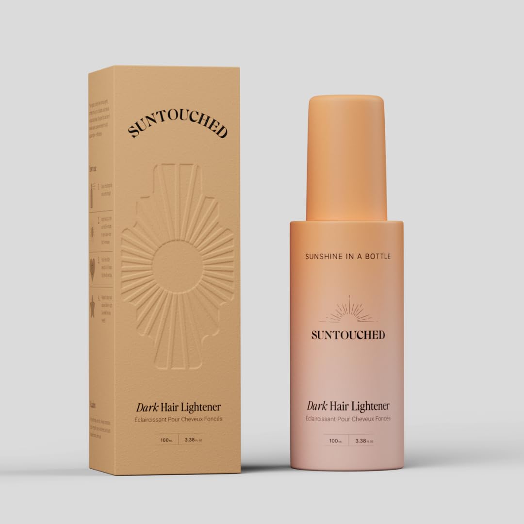Suntouched finished hair glow suggests luminous brunette highlights after use