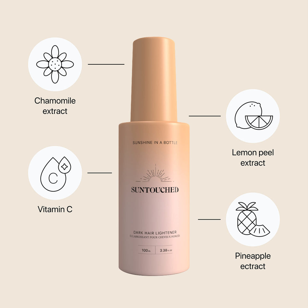 Suntouched Sun Hair Lightener under sun promotes natural heat activated lightening
