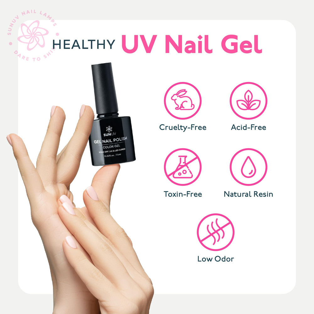 SUNUV nail file and buffer shown for shaping and smoothing.