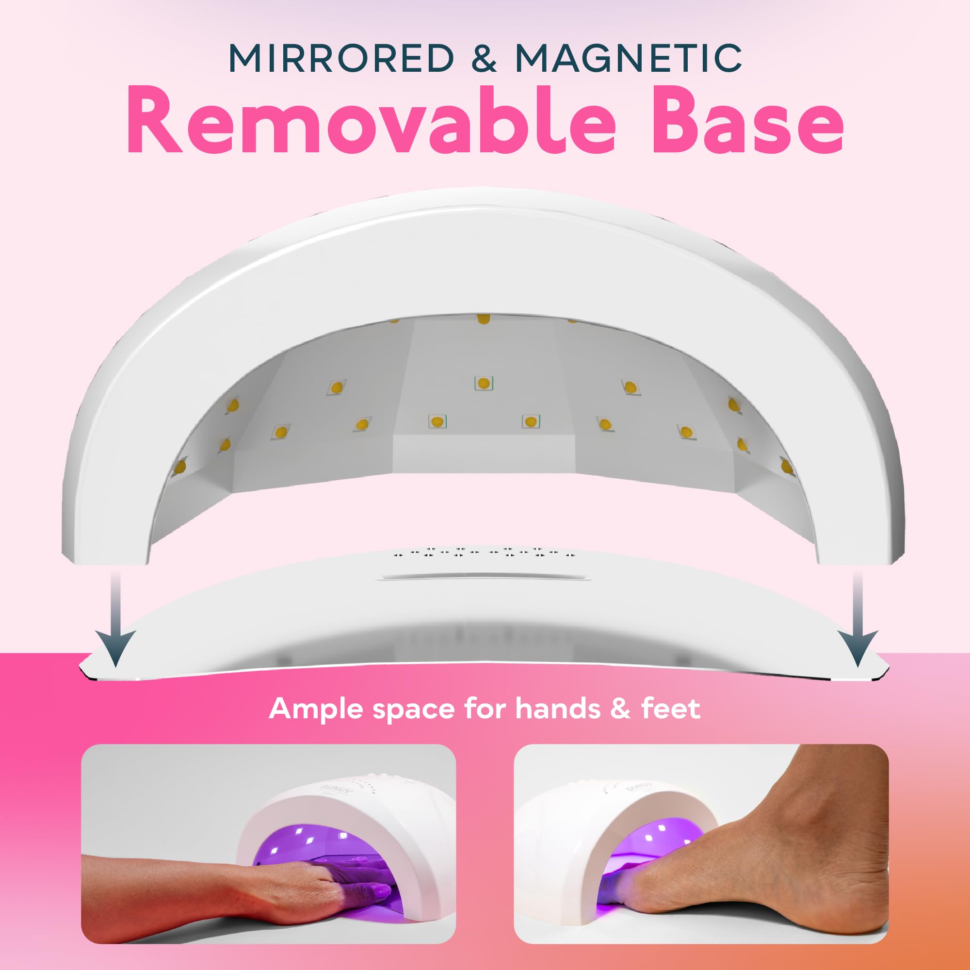 SUNUV smart sensor activates hands-free curing for precise results.