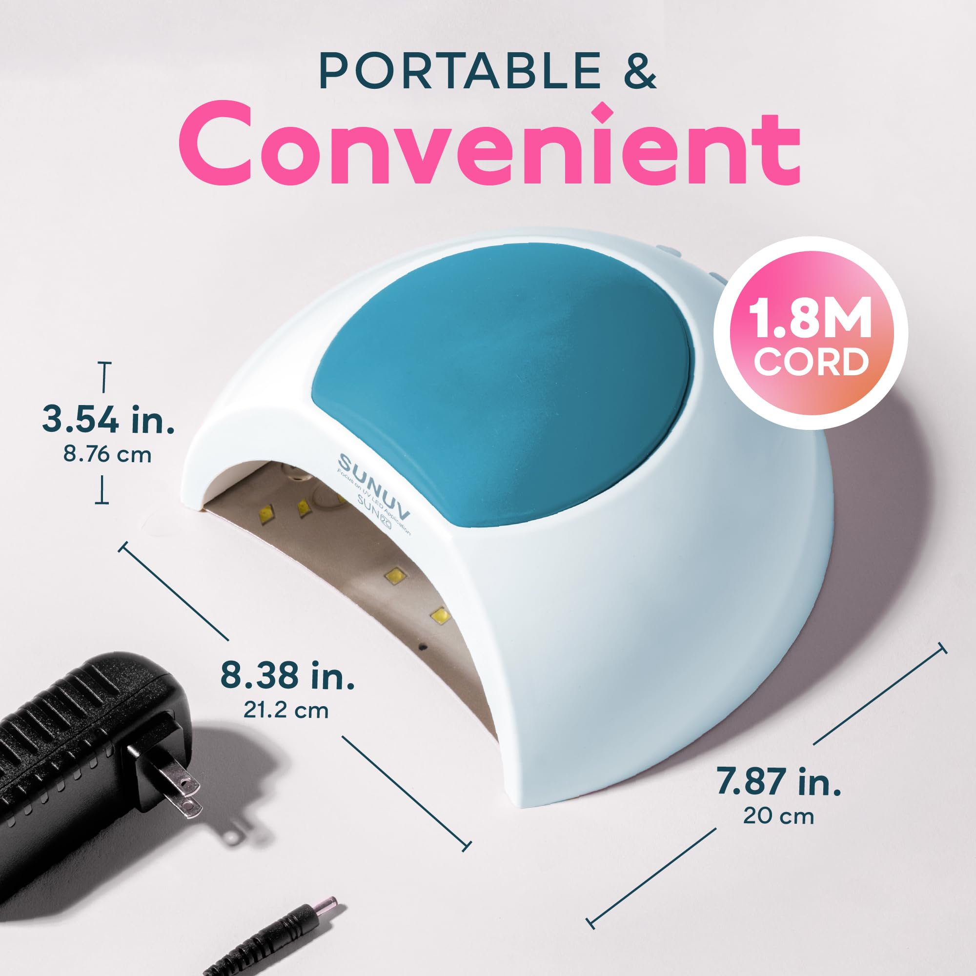 SUNUV SUN2C Blue lamp adds a chic home spa vibe to manicures.
