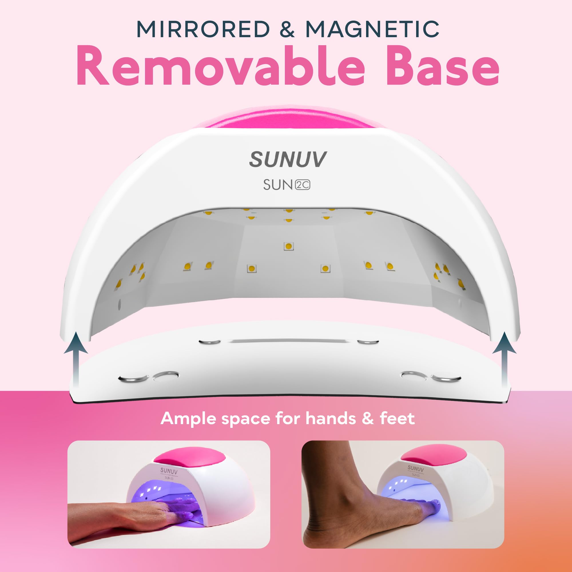 SUNUV SUN2C compatible with base coats, color gels, and top coats.