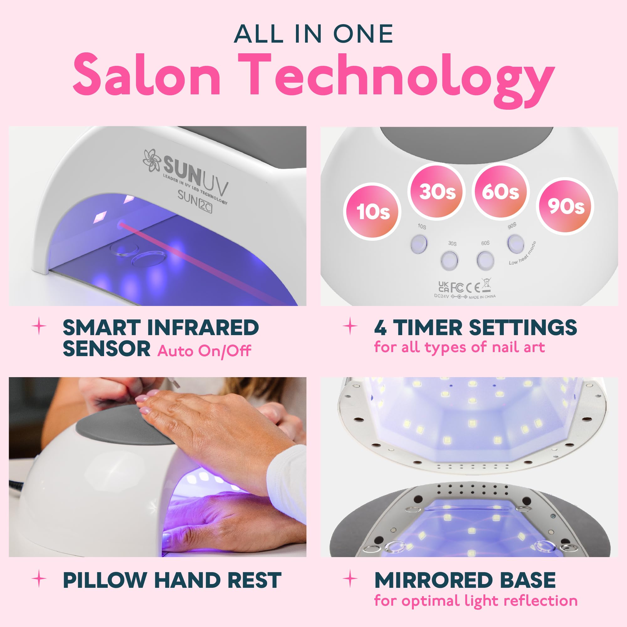 SUNUV SUN2C removable base feature for easy cleaning and flexible nail setups.