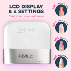 Sunuv SUN3 hand-in-lamp demonstrates comfortable curing session with five nails