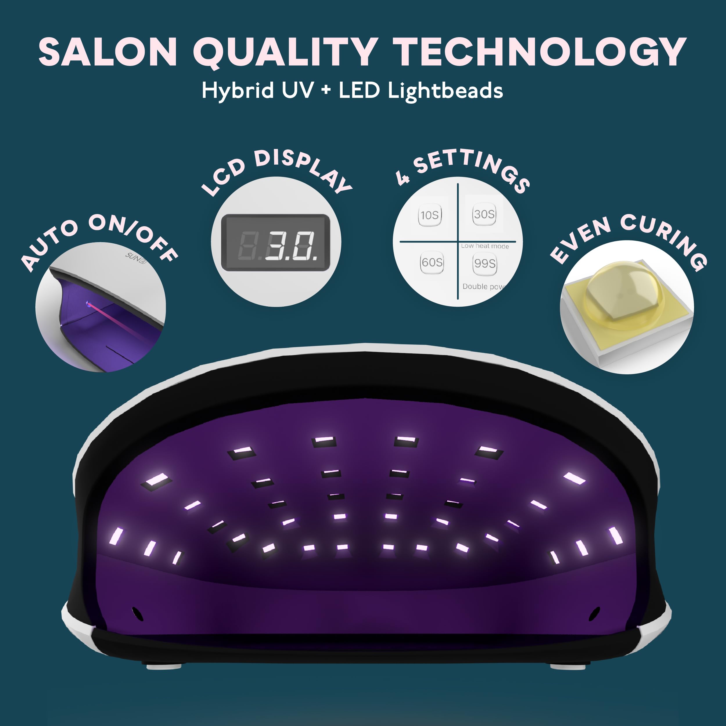 SUNUV SUN4 LCD display enables precise timing at a glance.