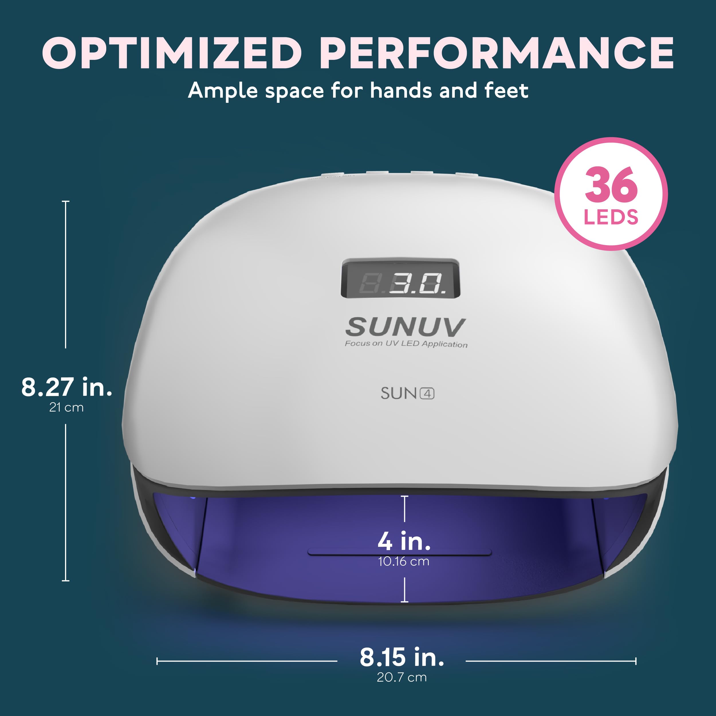 SUNUV SUN4 Internal LEDs promise even curing across nails.