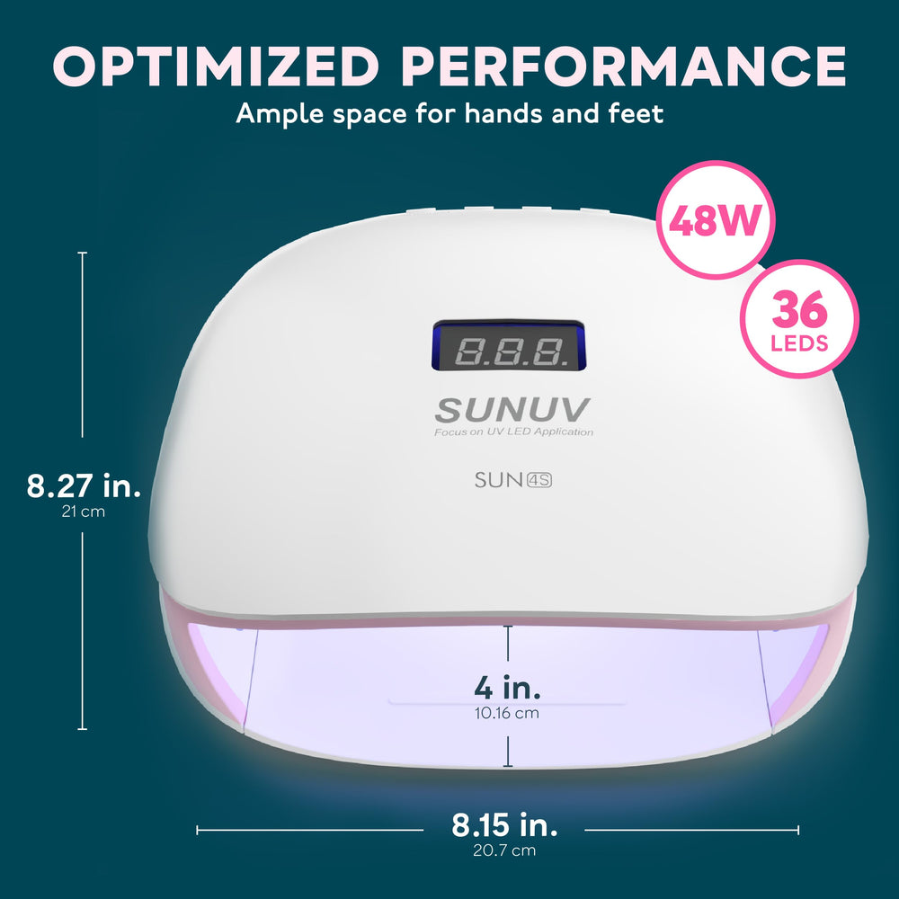 SUNUV SUN4S pink desk setup ready for at-home manicure session