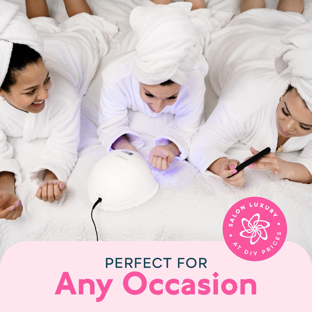 SUNUV SUN5 99-second low-heat mode protects tender skin during cures.