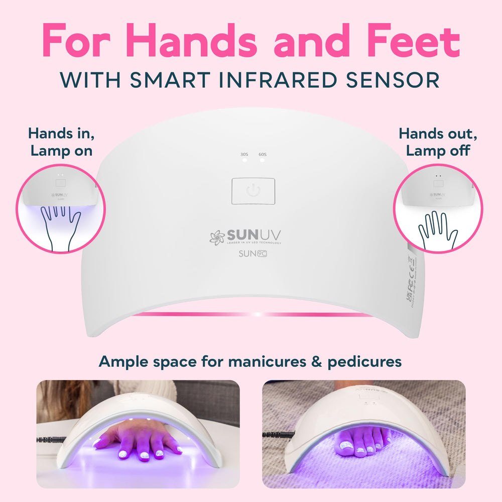 SUNUV SUN9C nail dryer used during home pedicure session
