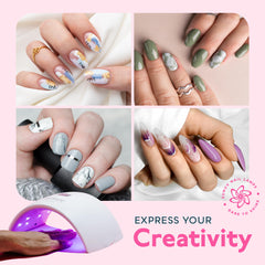 SUNUV SUN9X Plus nail lamp auto-sensor activates hands-free curing with pink body.