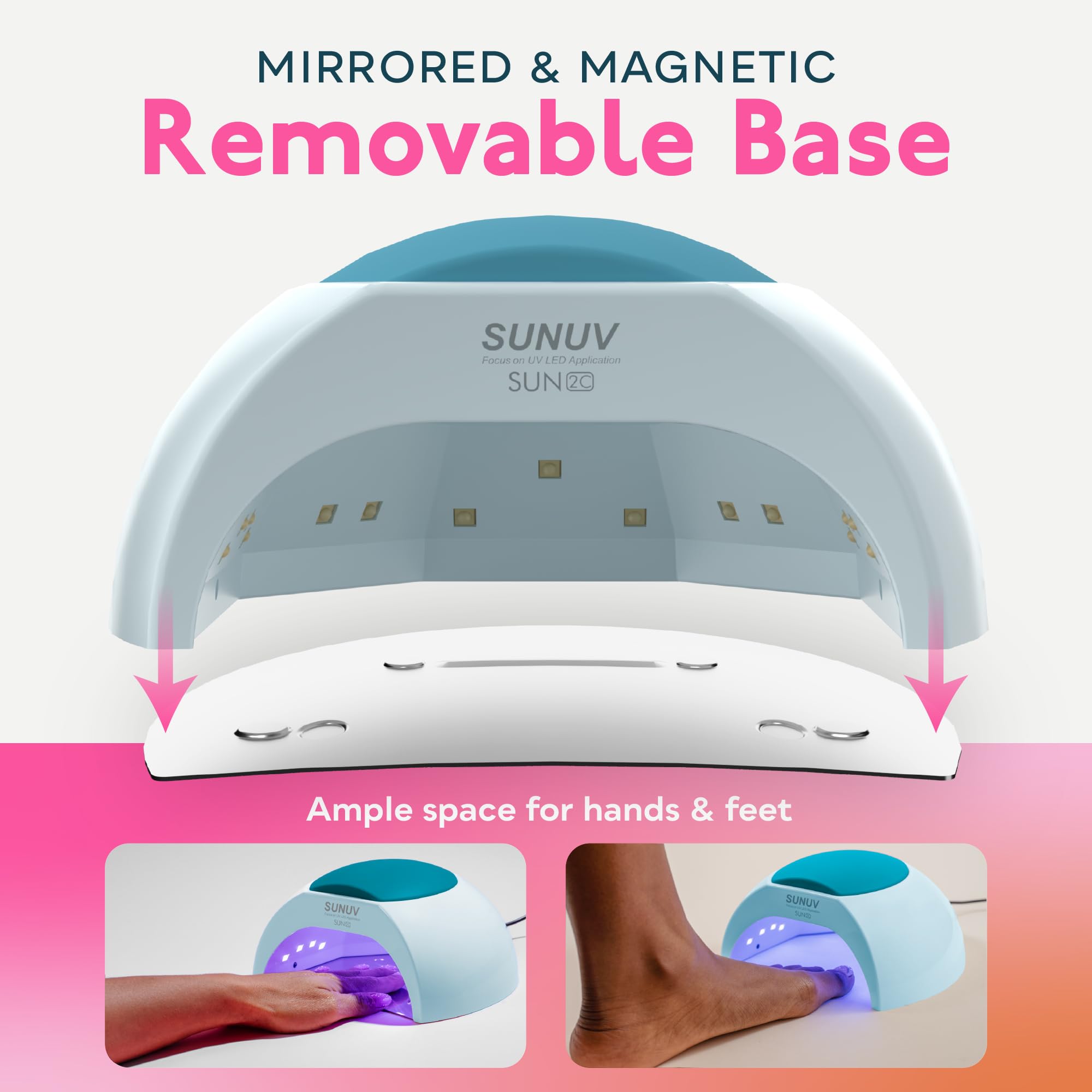 SUNUV UV LED Nail Lamp 4-timer settings close-up for customized curing sessions.