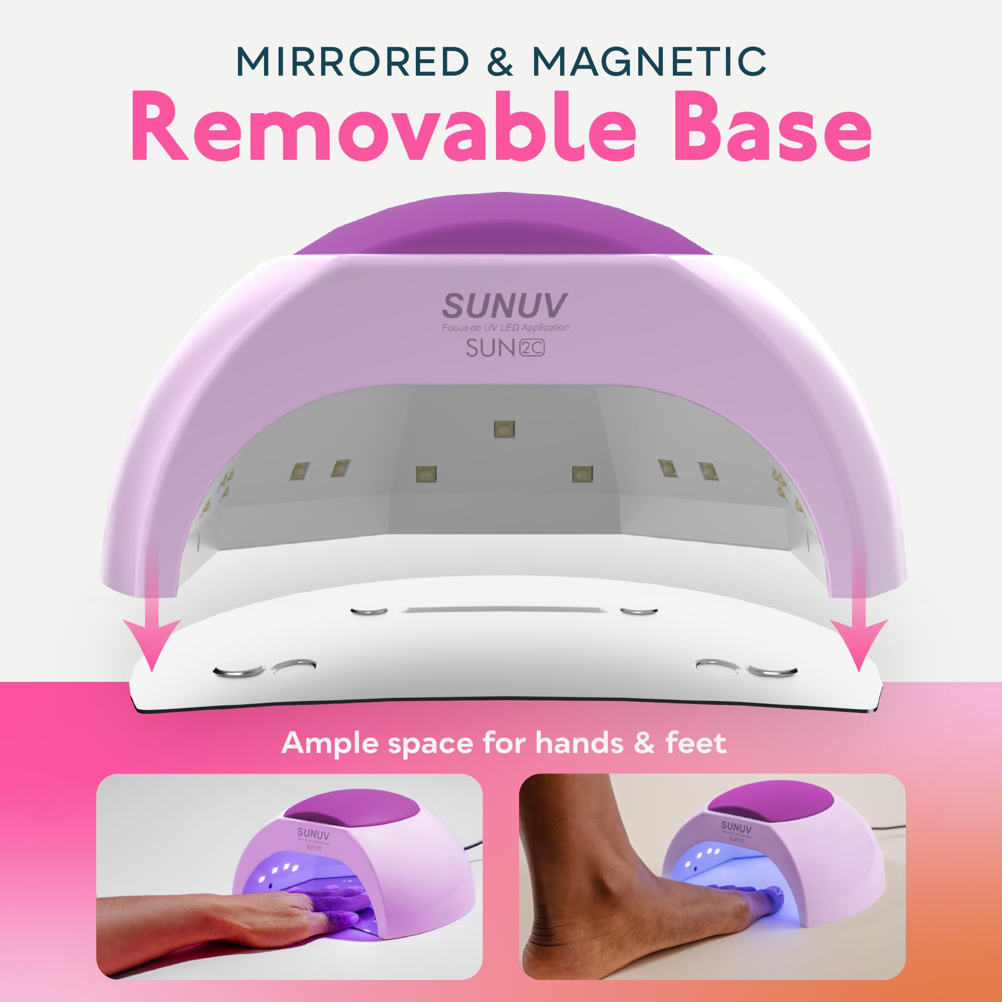 SUNUV UV LED nail lamp features four timers for customizable curing.