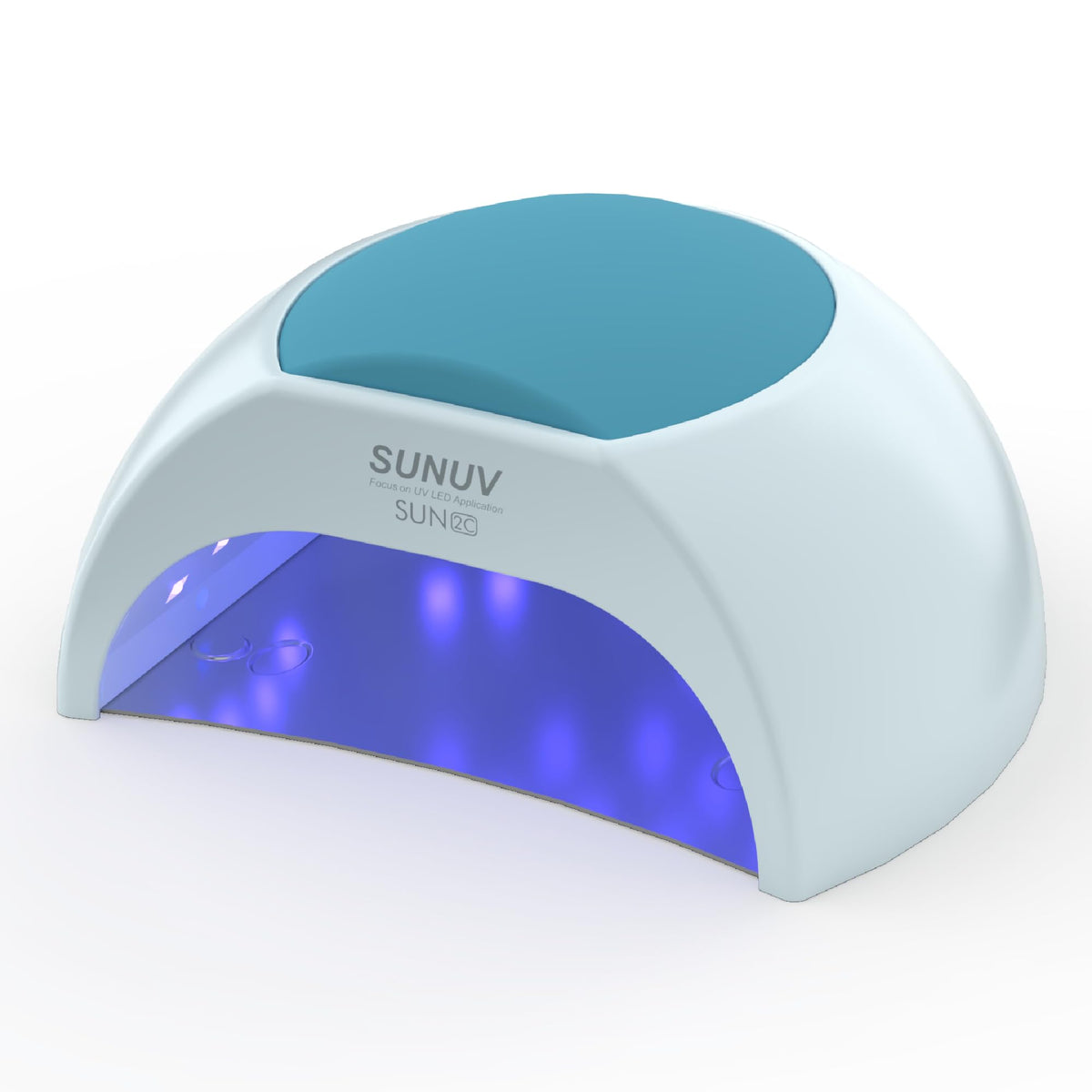 SUNUV UV LED Nail Lamp front view shows a compact device for home manicures.