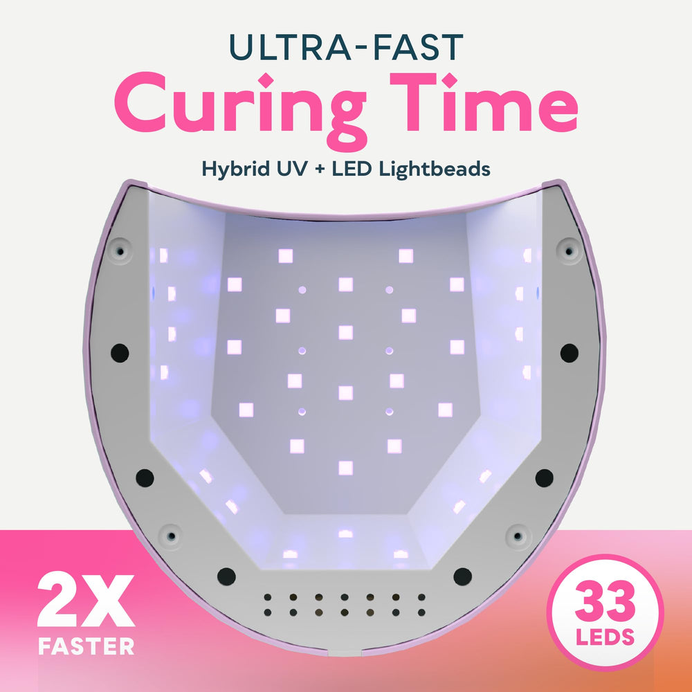 SUNUV UV LED nail lamp open-bottom design aids cleanup after sessions.