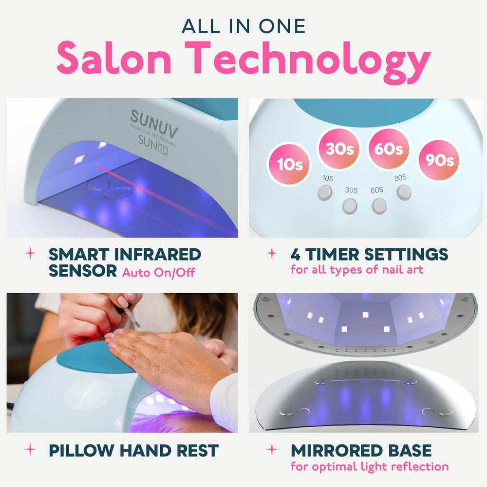 SUNUV UV LED Nail Lamp side view highlights its portable design for easy storage.