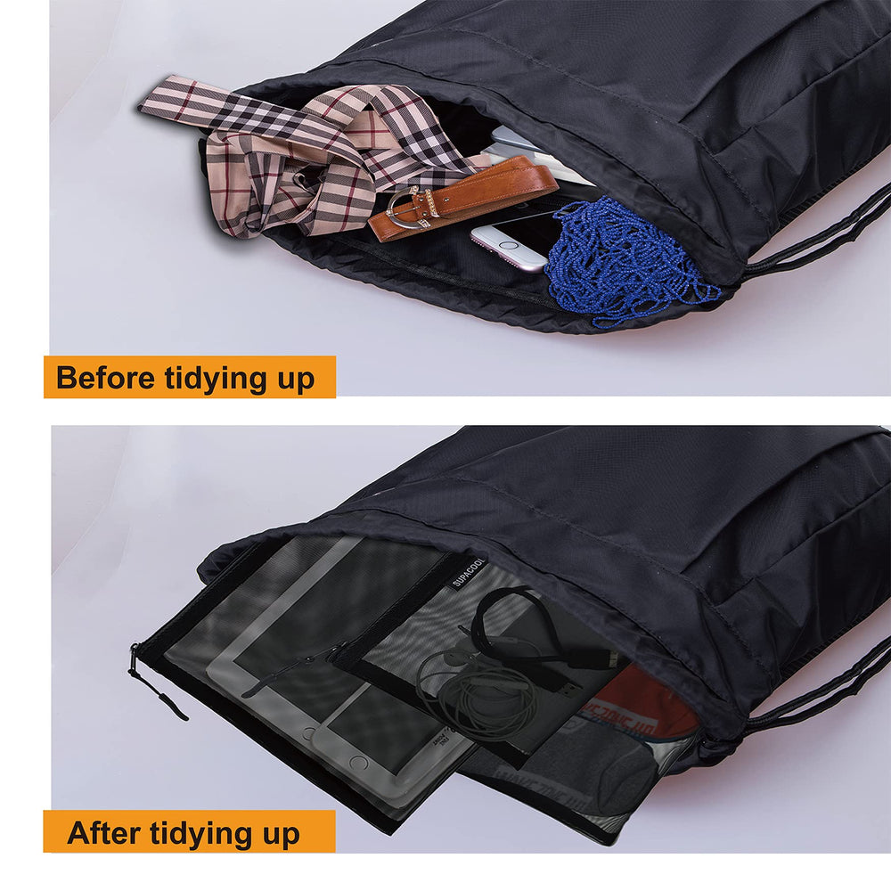 SUPACOOL nylon toiletry bag close-up highlights quick-dry material for easy bathroom packing