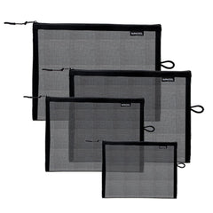 SUPACOOL top-zip travel mesh makeup bags show quick access to cosmetics on the go