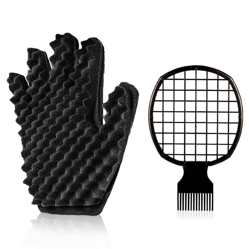 Supaze curling sponge glove palm-fit for easy, defined curls