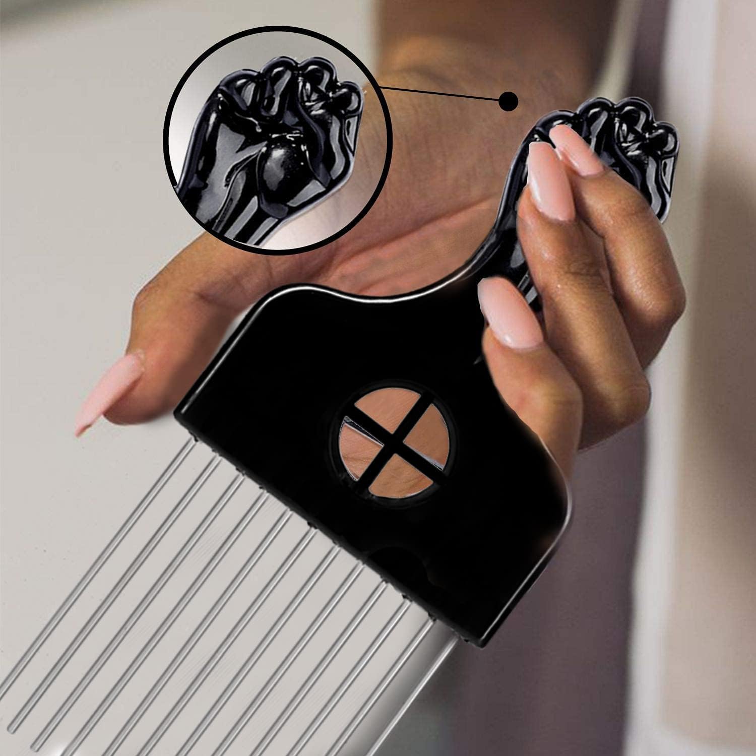 Supaze hair pick used for beard grooming and shaping facial hair