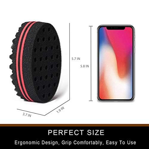 Supaze hair sponge with wavy side for textured twists and volume.