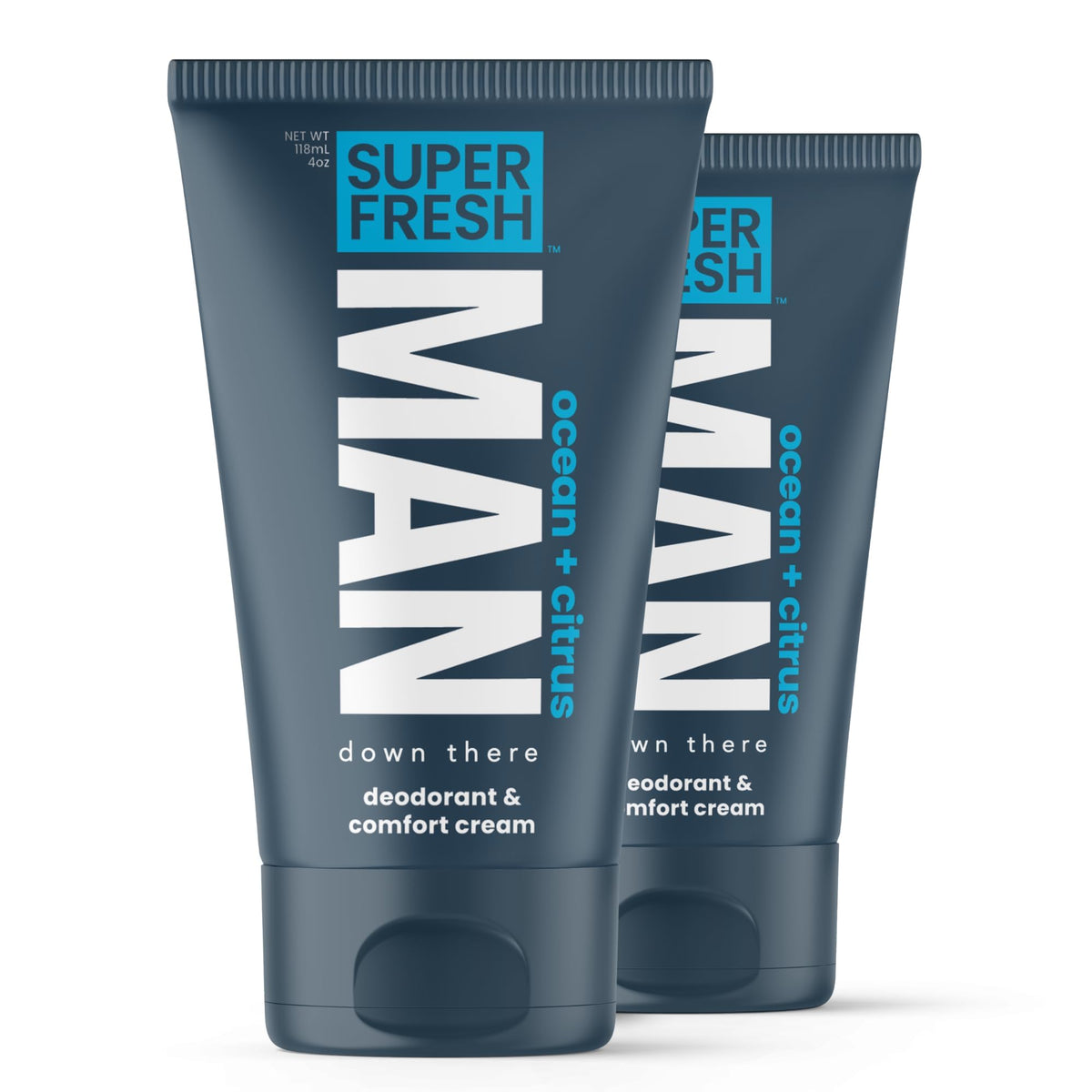 Super Fresh Ball Deodorant Lotion tube close-up showing aluminum-free formula for daily freshness.