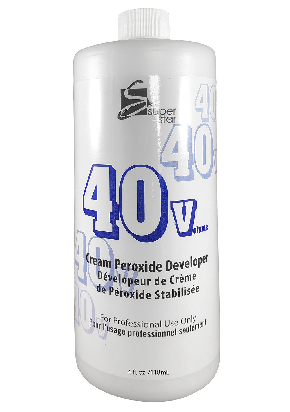 Super Star Cream Peroxide Developer bottle enables precise lifting for consistent hair color results.