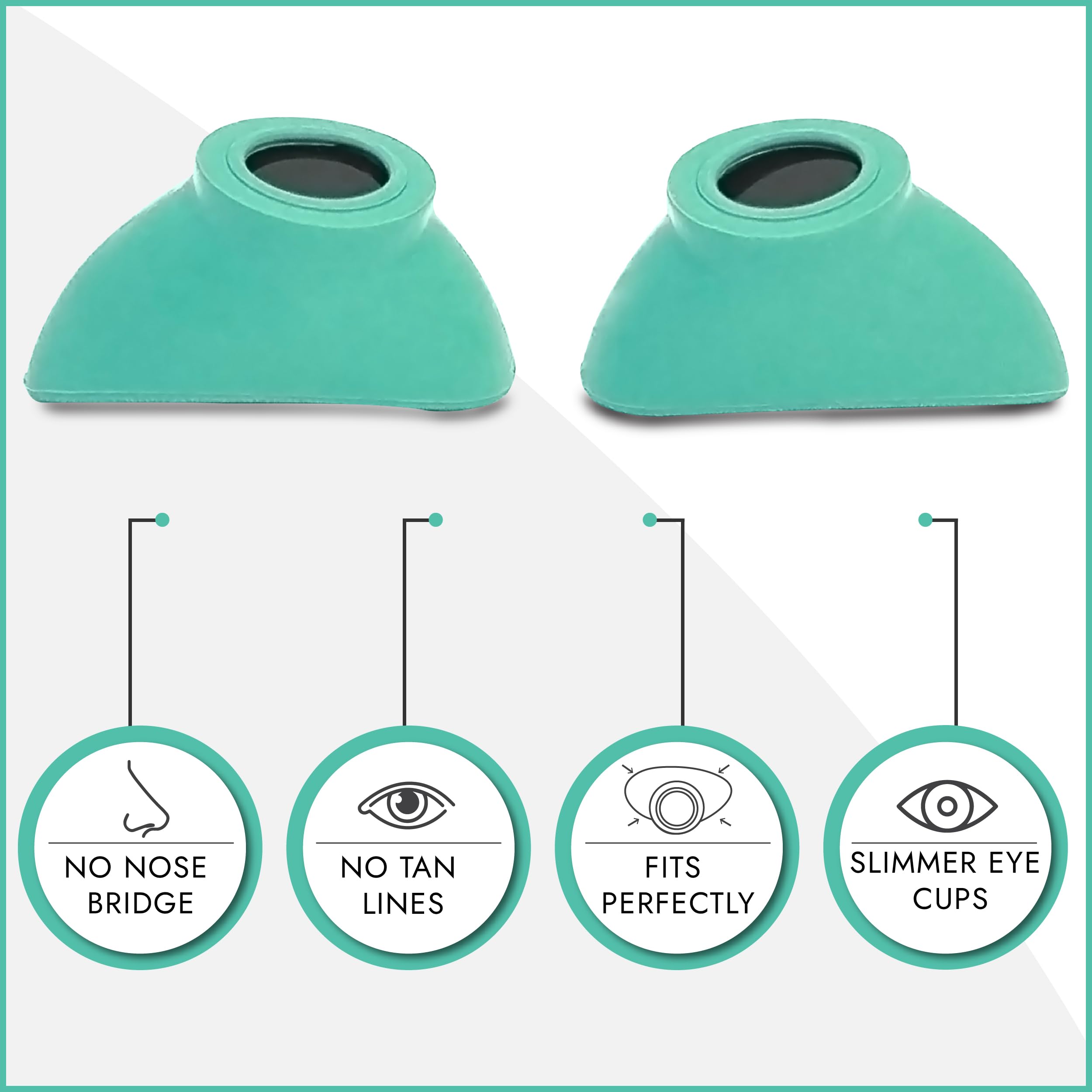 Super Sunnies Slim Flex teal inner cup close-up slim eyecups for comfort