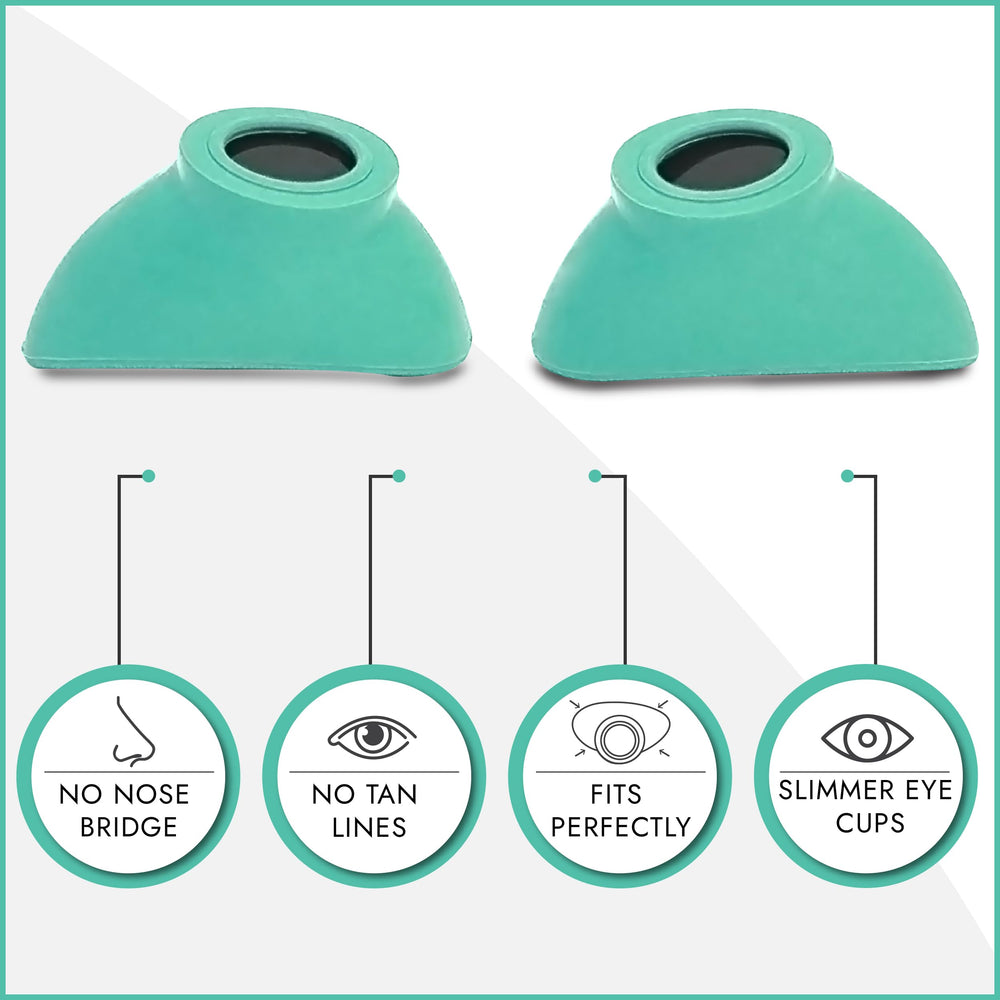 Super Sunnies Slim Flex teal inner cup close-up slim eyecups for comfort