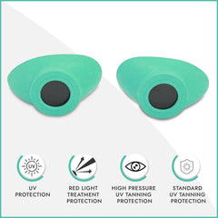 Super Sunnies Slim Flex teal side view strapless design for easy wear