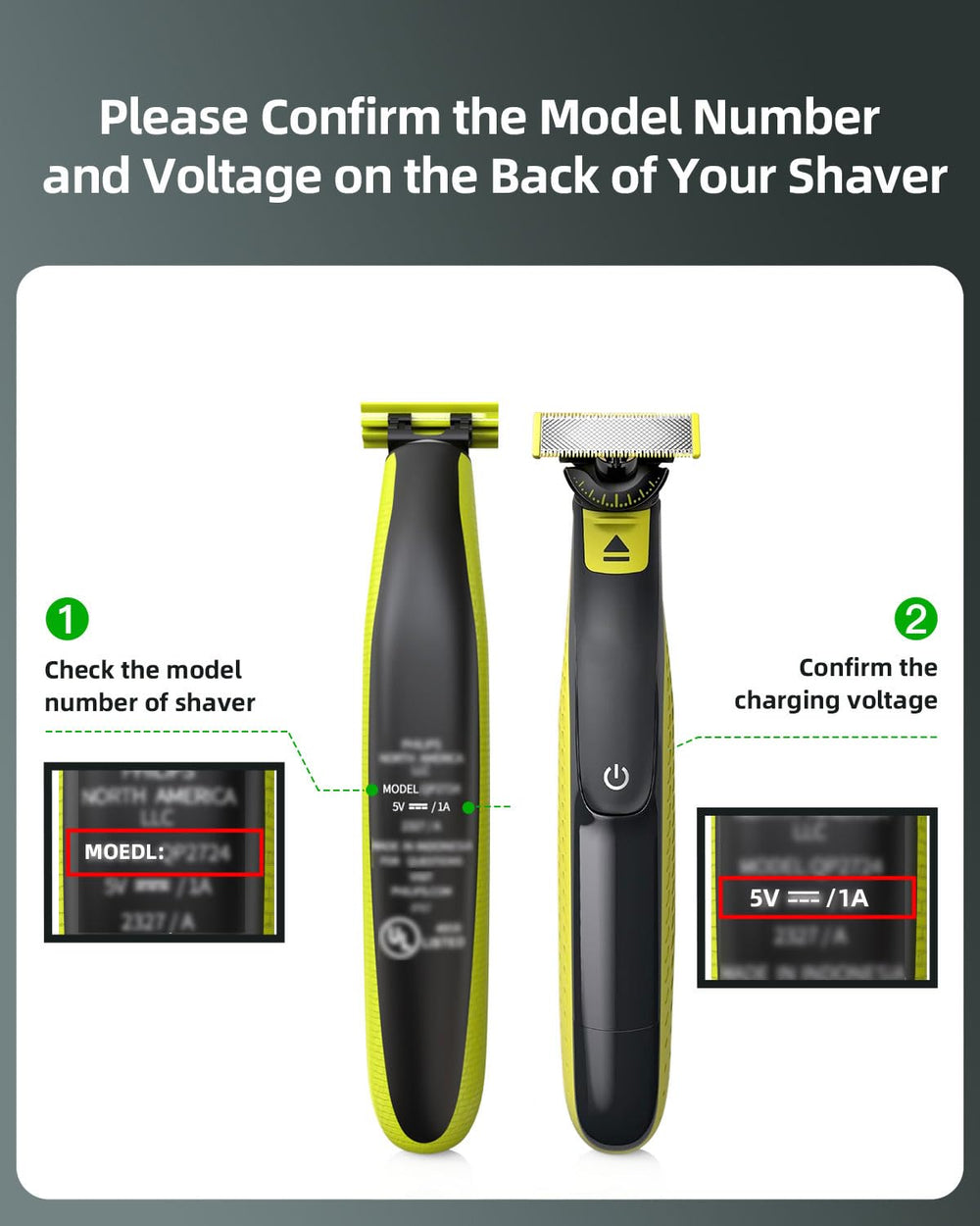 Superer 5ft cable with qp2834 for seamless shaver power.