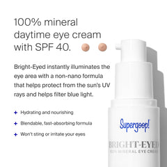 Close-up of Bright-Eyed application dots showing hydrating, fast-absorbing texture.