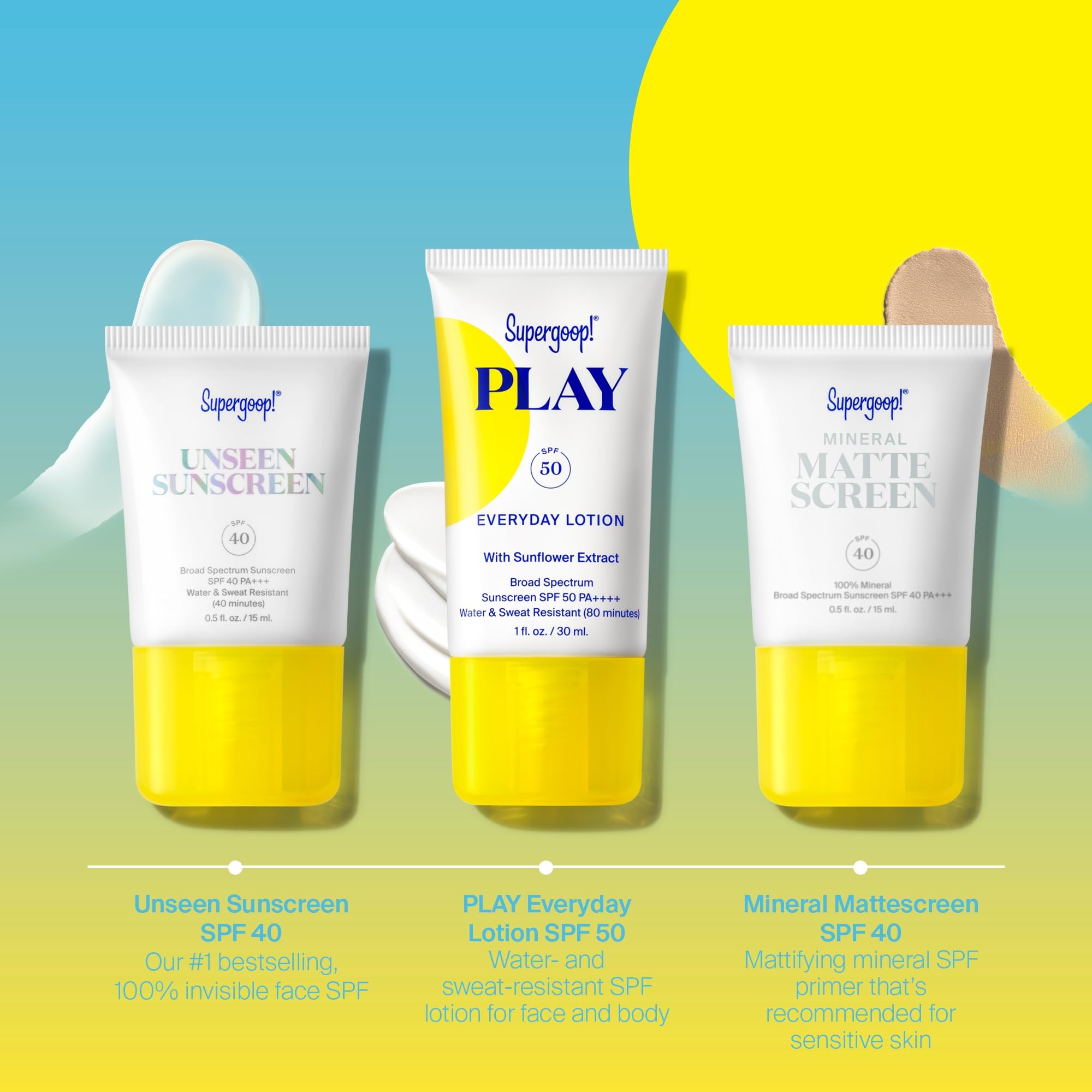Supergoop Unseen Sunscreen in-use on face showing weightless, invisible finish.